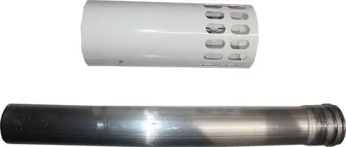 Wolf-Luftansaugöffnung mit perforierter Abdeckung und einem metallischen Rohr, geeignet für Heizsysteme DN60/100.